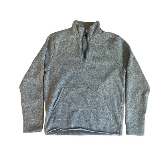 J. Crew Sweater Men's Medium Gray Polyester Long Sleeve Stretch Half-Zip - Picture 1 of 6